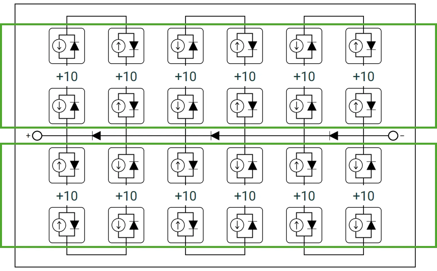 Circuit with 2 active rows