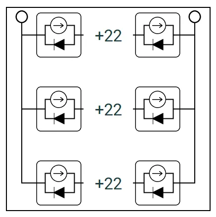 Horizontal strings circuit layout