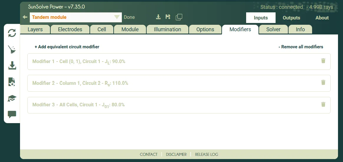 Parameter adjusters panel