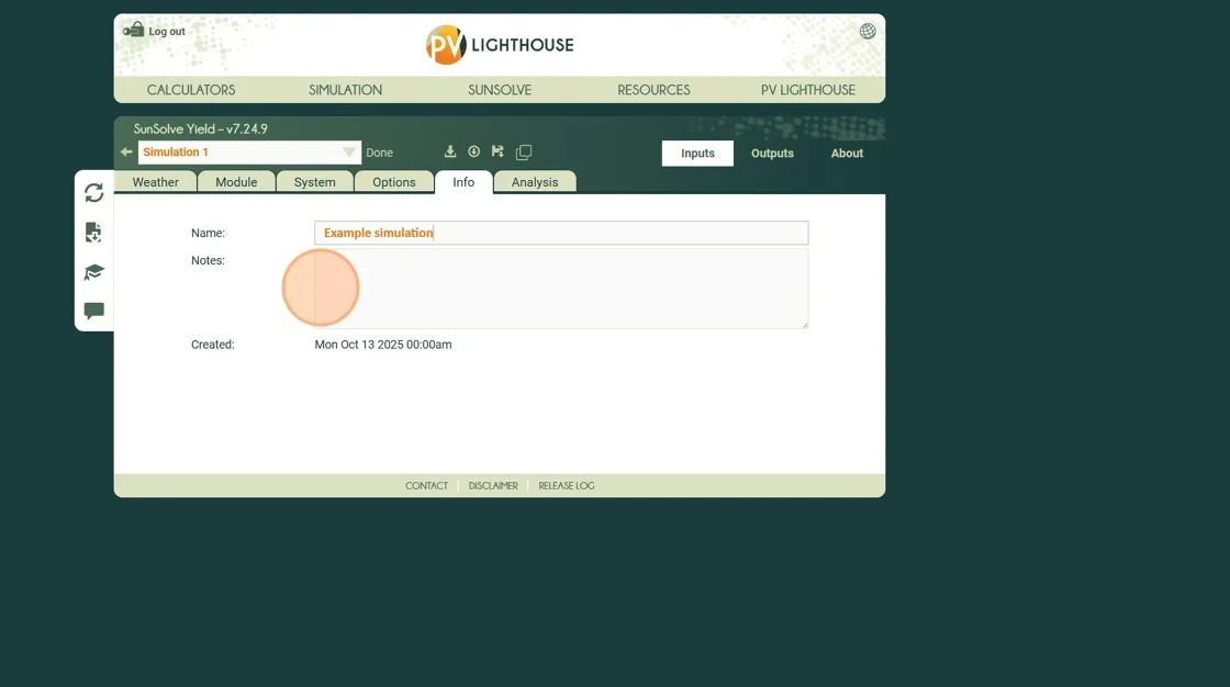 Click description field