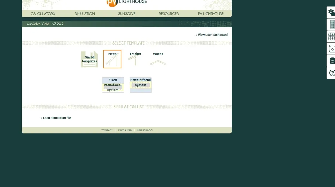 Landing page showing navigation tiles